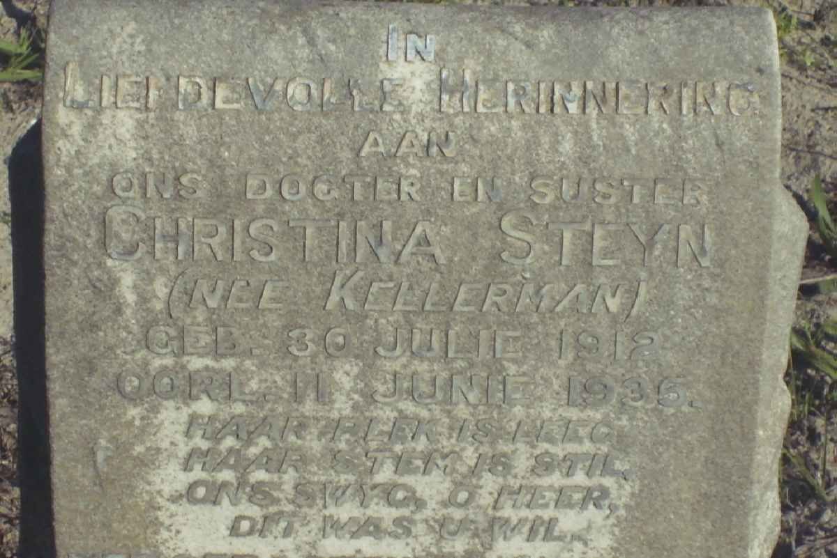 STEYN Christina nee KELLERMAN 1912-1935