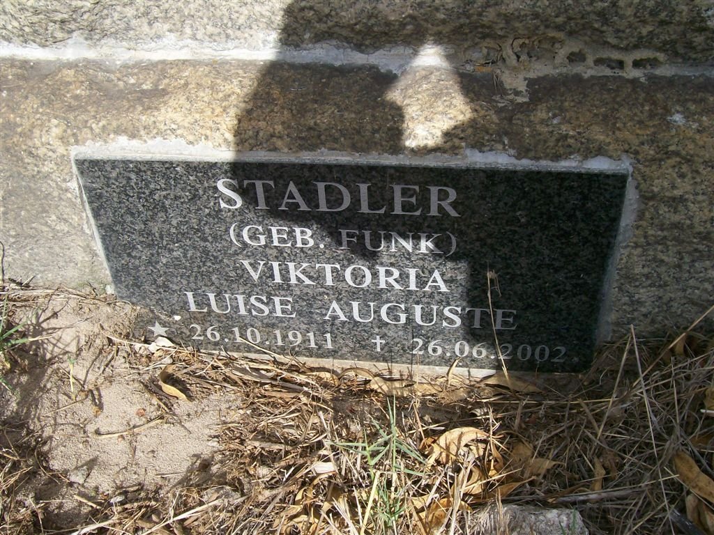STADLER Viktoria Luise Auguste nee FUNK 1911-2002