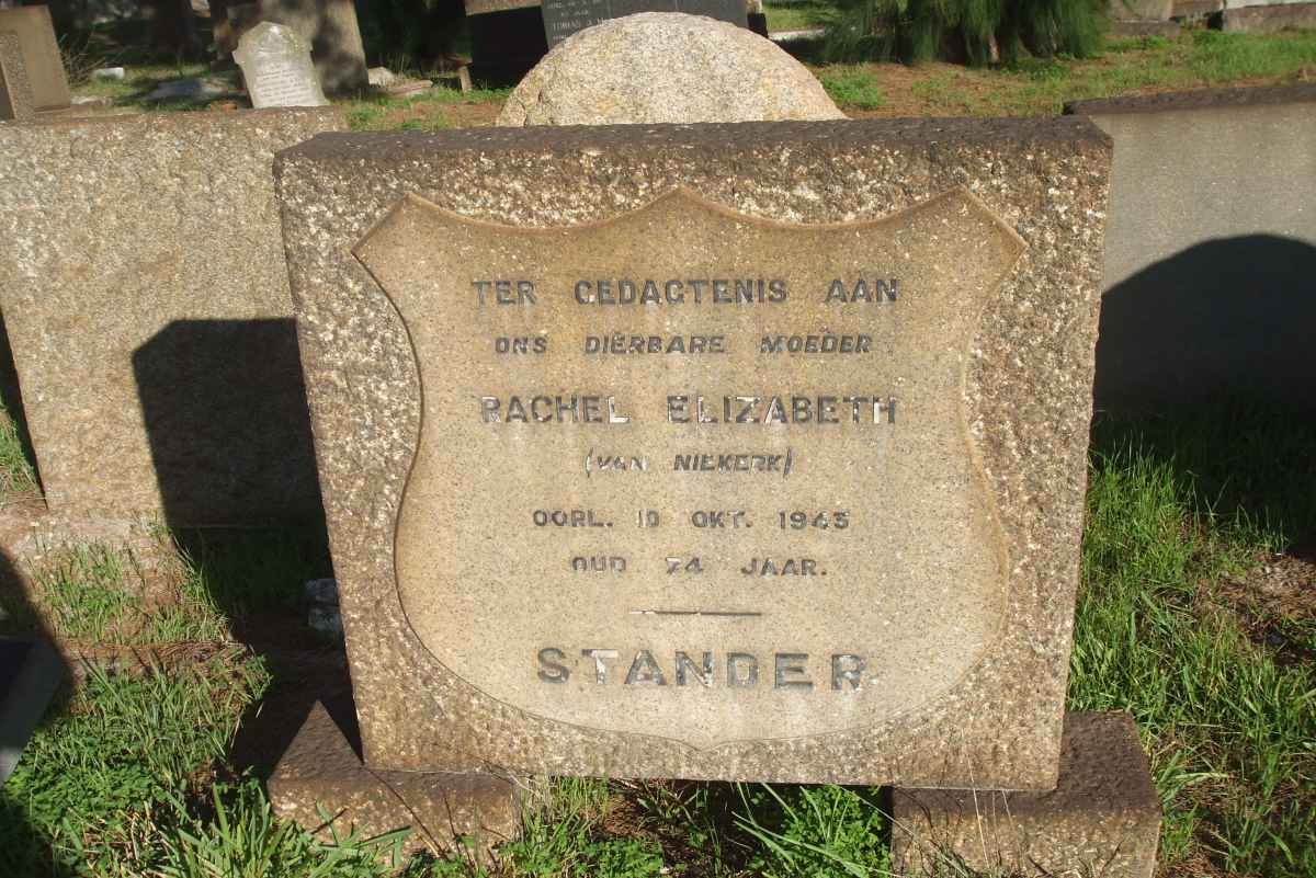 STANDER Rachel Elizabeth nee VAN NIEKERK -1943