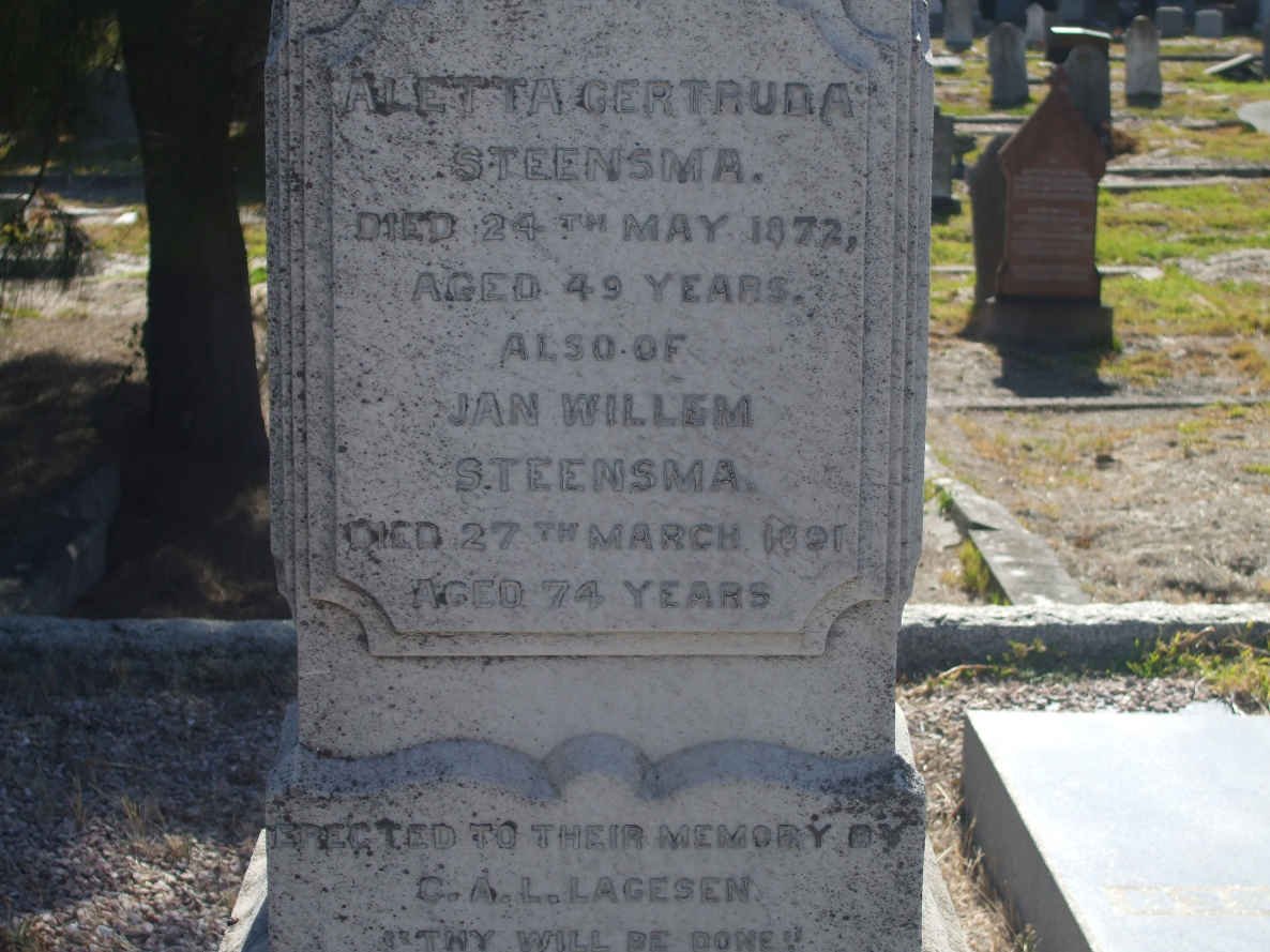 STEENSMA Jan Willem -1891 &amp; Aletta Gertruda  -1872