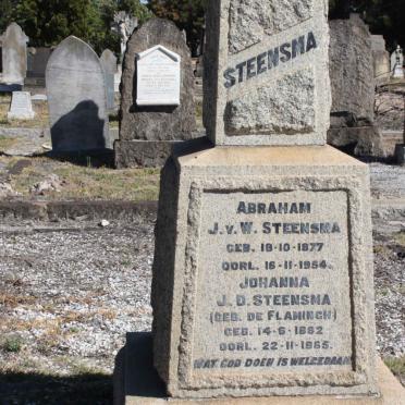 STEENSMA Abraham J.V.W. 1877-1954 &amp; Johanna J.D. DE FLAMINGH 1862-1965