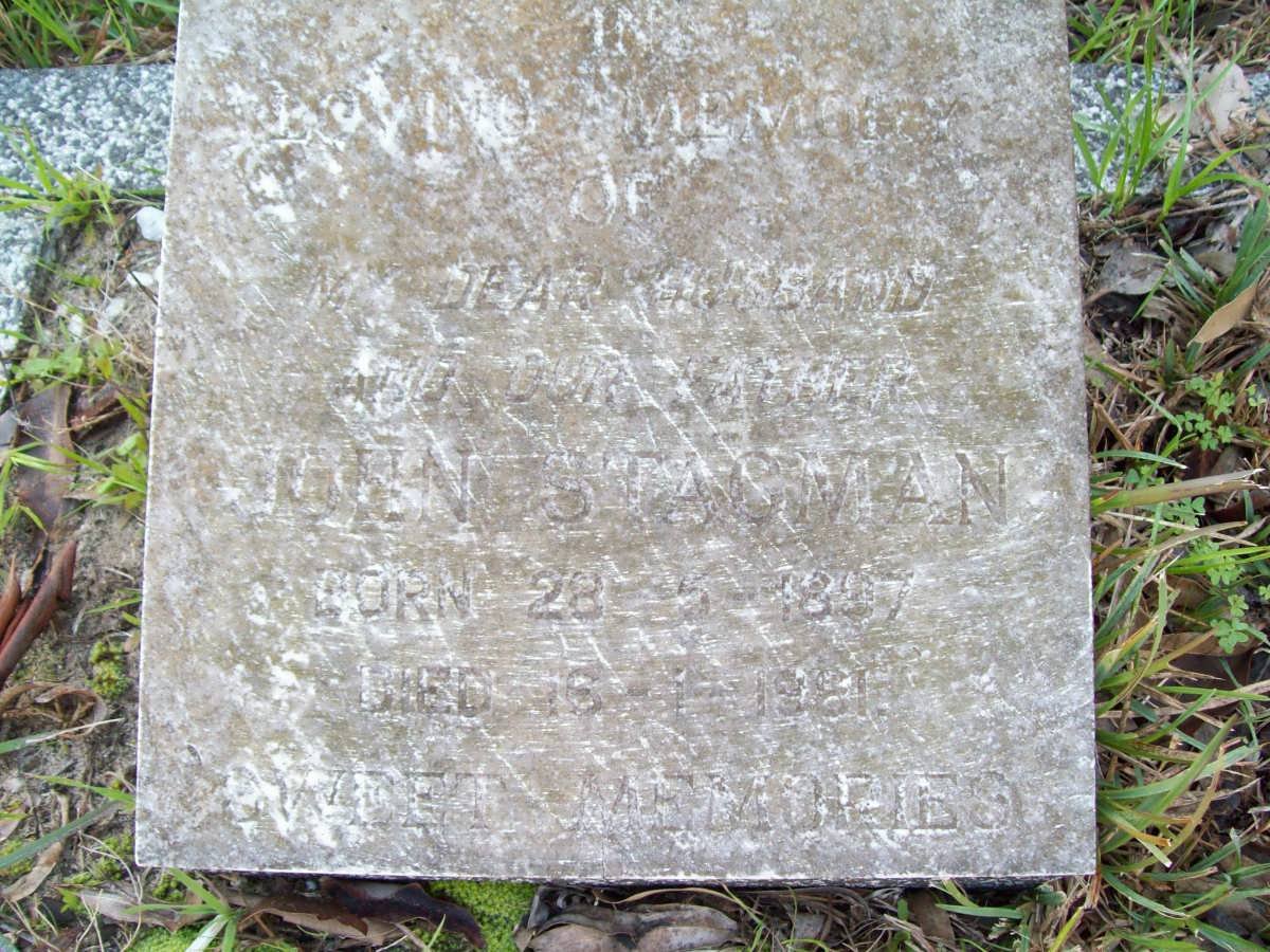 STAGMAN John 1887-1981