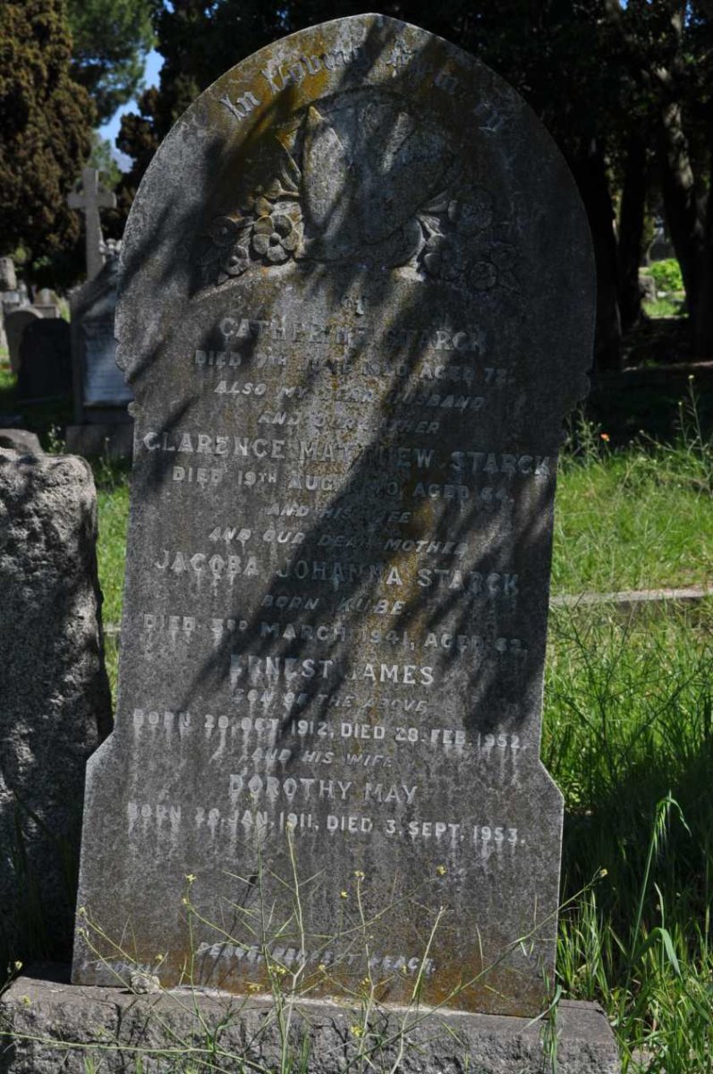 STARCK Clarence Matthew -1940 &amp; Jacoba Johanna KUBE -1941 :: STARCK Ernest James 1912-1952 &amp; Dorothy May 1911-1953