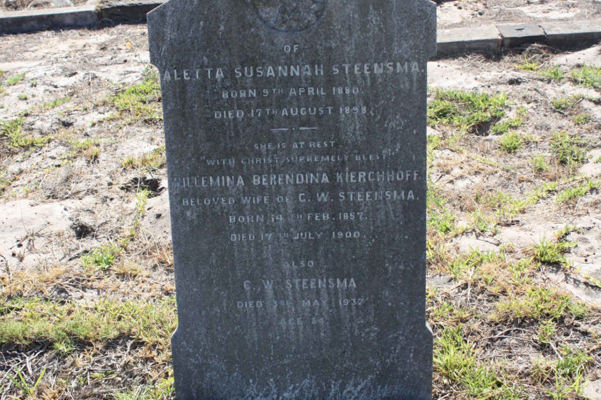 STEENSMA C.W. -1937 &amp; Willemina Berendina KIERCHOFF 1857-1900 :: STEENSMA Aletta Susannah 1880-1898
