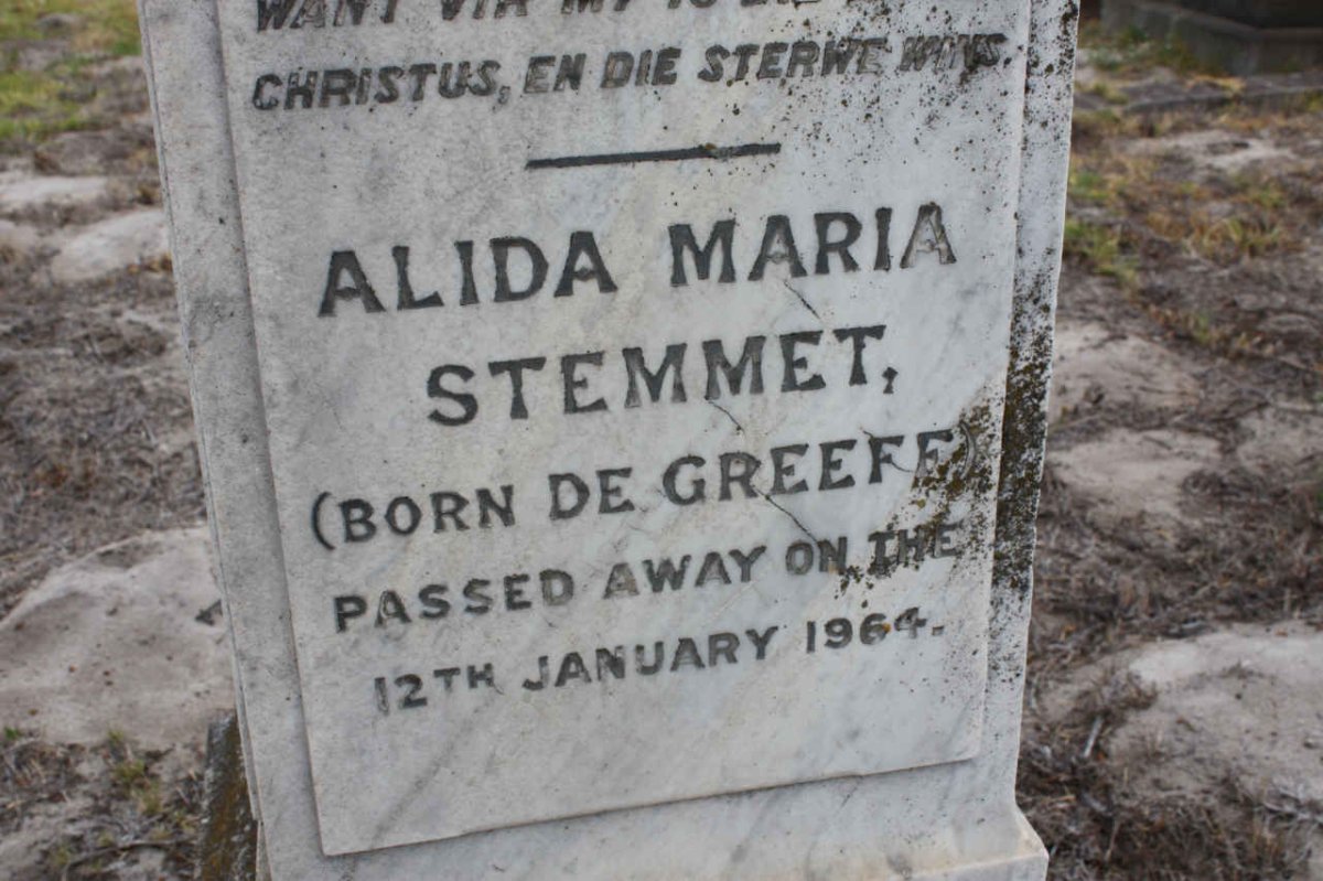 STEMMET Alida Maria nee DE GREEFF -1964