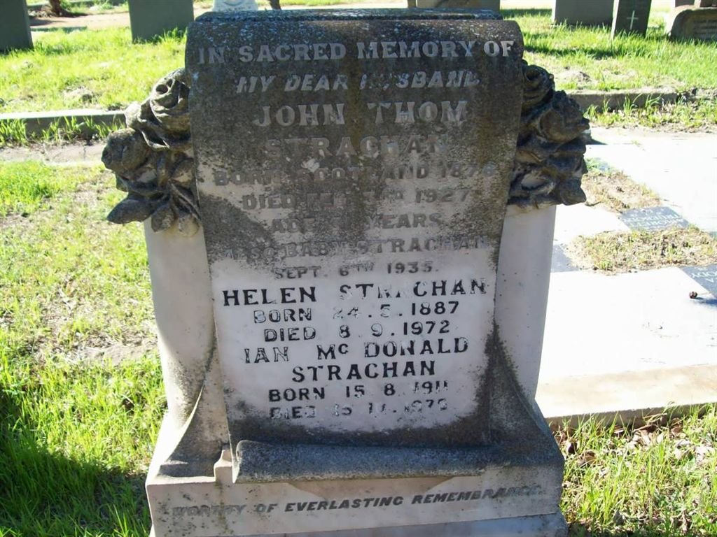 STRACHAN John Thom 1878-1927 &amp; Helen 1887-1972 :: STRACHAN Ian McDonald 1911-1979