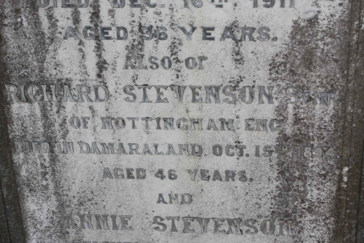 STEVENSON Richard -1894 &amp; Annie -1921