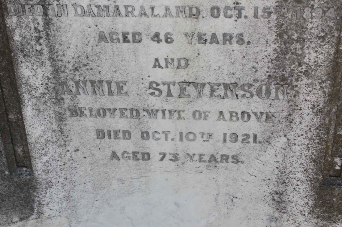 STEVENSON Richard -1894 &amp; Annie -1921