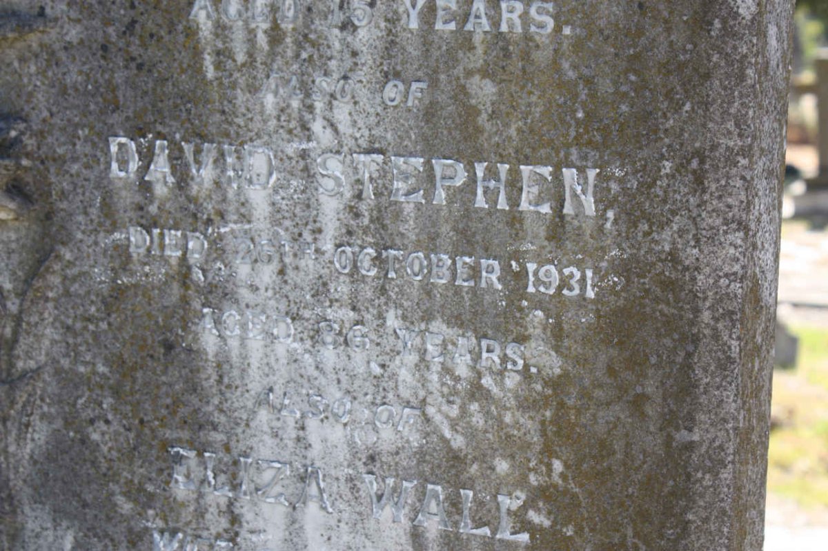 STEPHEN David -1931 &amp; Eliza WALL -1936