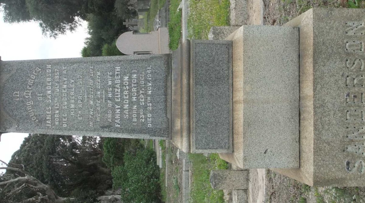 SANDERSON James 1857-1917 &amp; Fanny Elizabeth HORTON 1861-1941