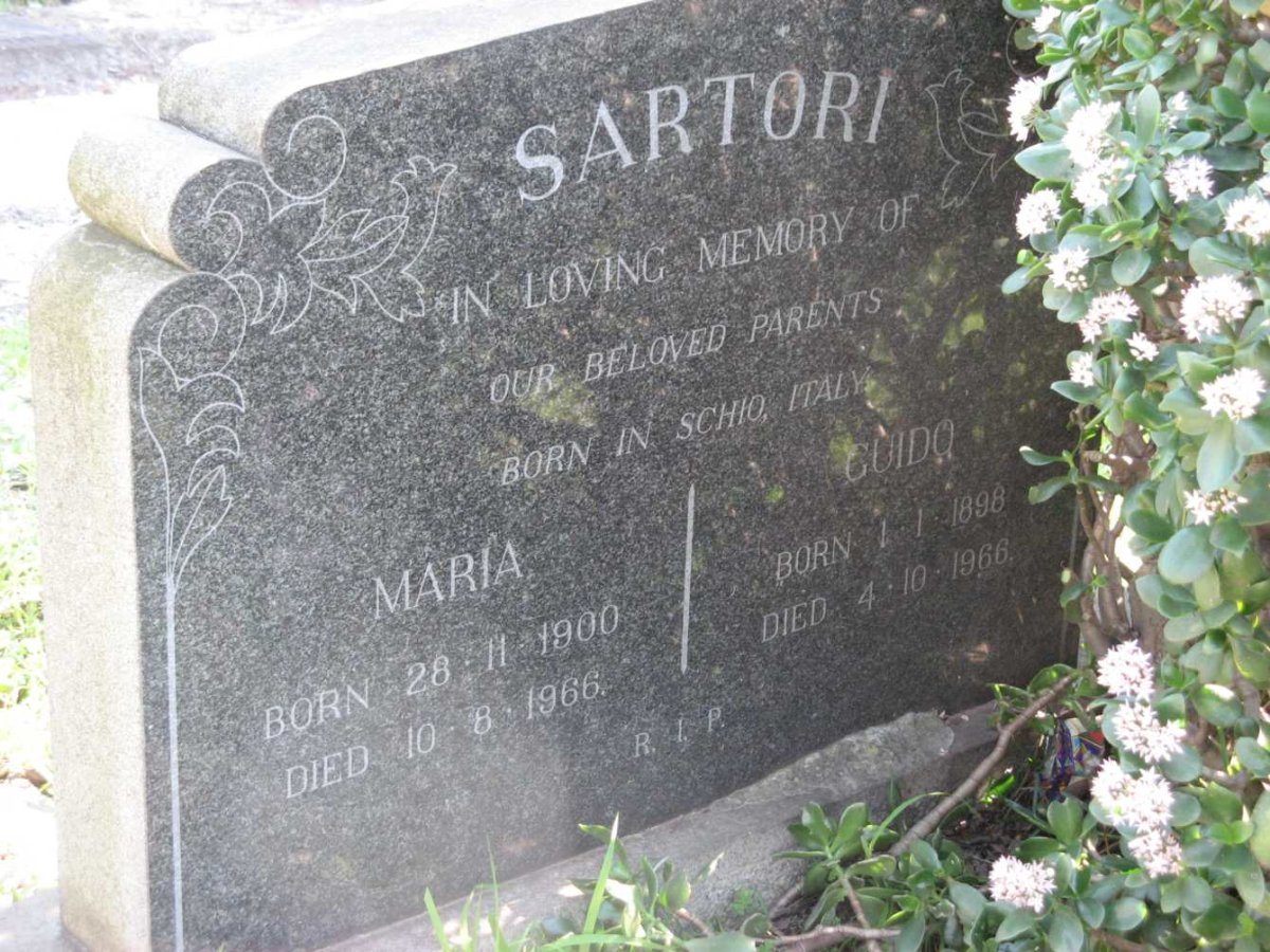 SARTORI Guido 1898-1966 &amp; Maria 1900-1966