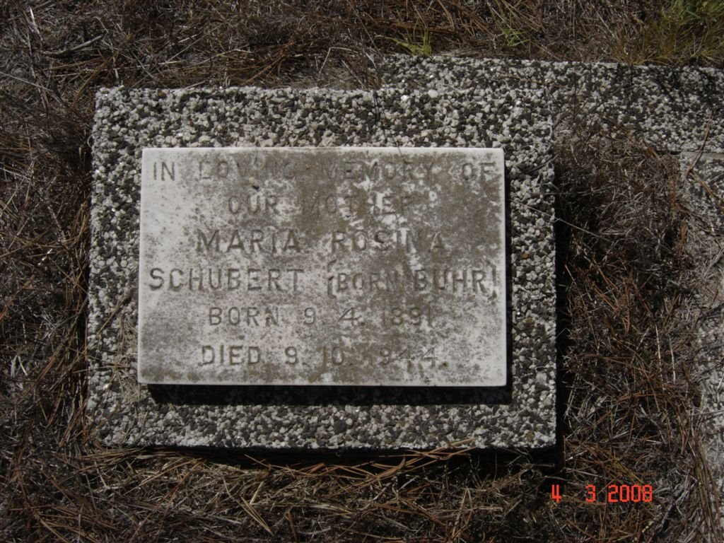 SCHUBERT Maria Rosina nee BUHR 1891-1944