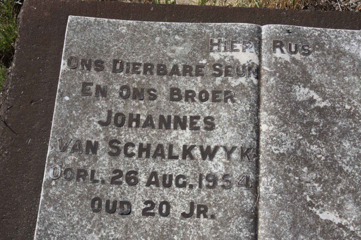 SCHALKWYK Johannes, van -1954