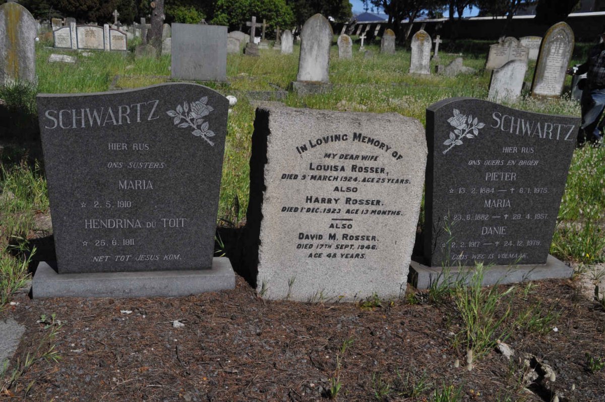SCHWARTZ Pieter 1884-1975 &amp; Maria 1882-1957 :: SCHWARTZ Danie 1917-1979