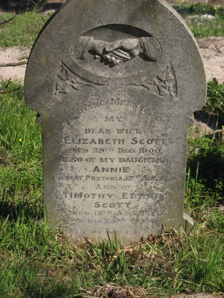 SCOTT Elizabeth -1900 :: SCOTT Annie -1922 :: SCOTT Timothy Edward -1936