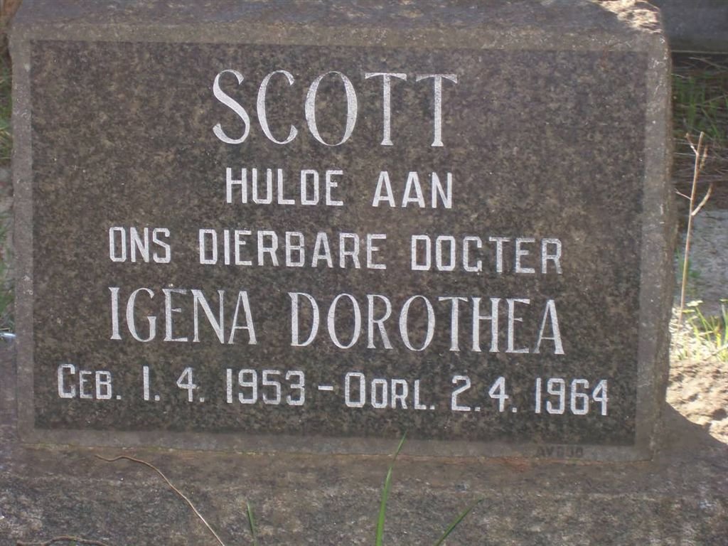 SCOTT Igena Dorothea 1953-1964