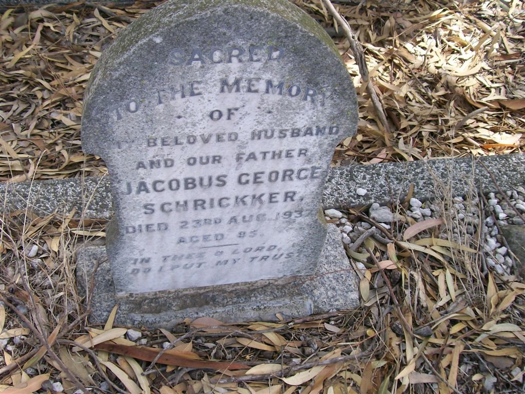 SCHRICKKER Jacobus George -1937