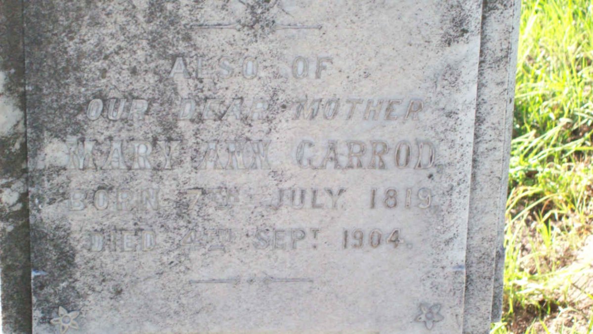 GARROD Mary Ann 1819-1904