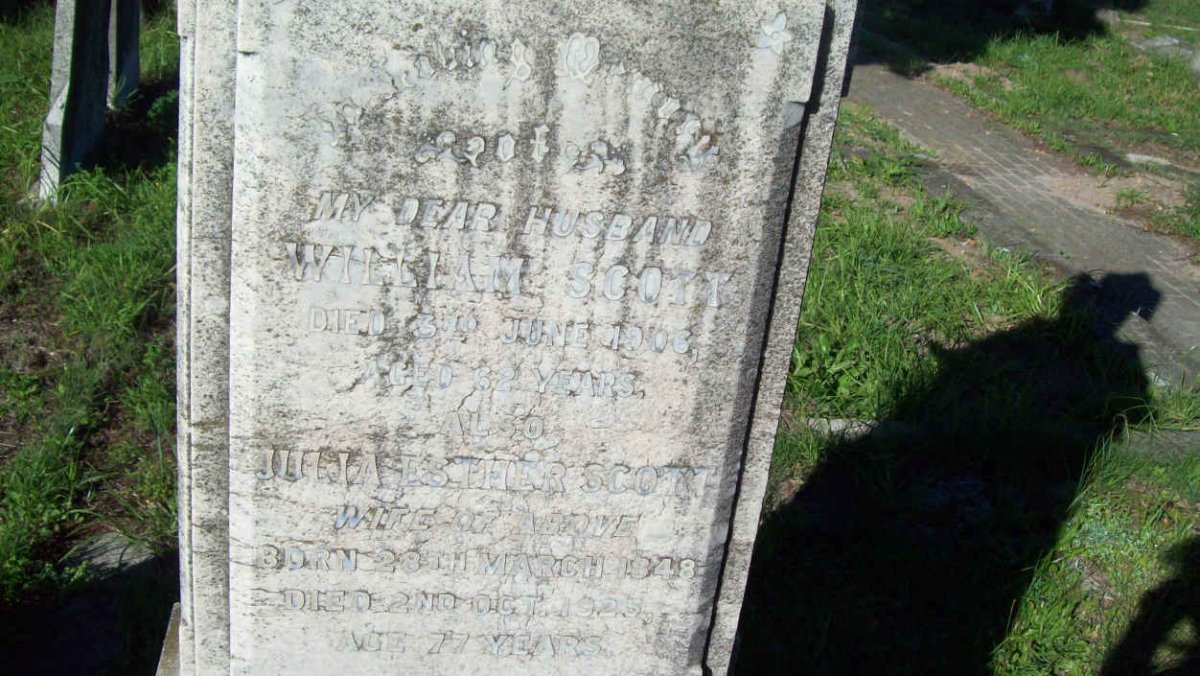 SCOTT William -1906 &amp; Julia Esther 1848-1925