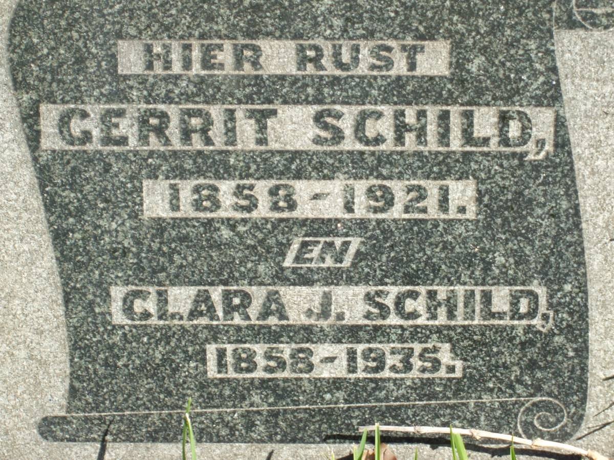 SCHILD Gerrit 1858-1921 &amp; Clara  J.1858-1935