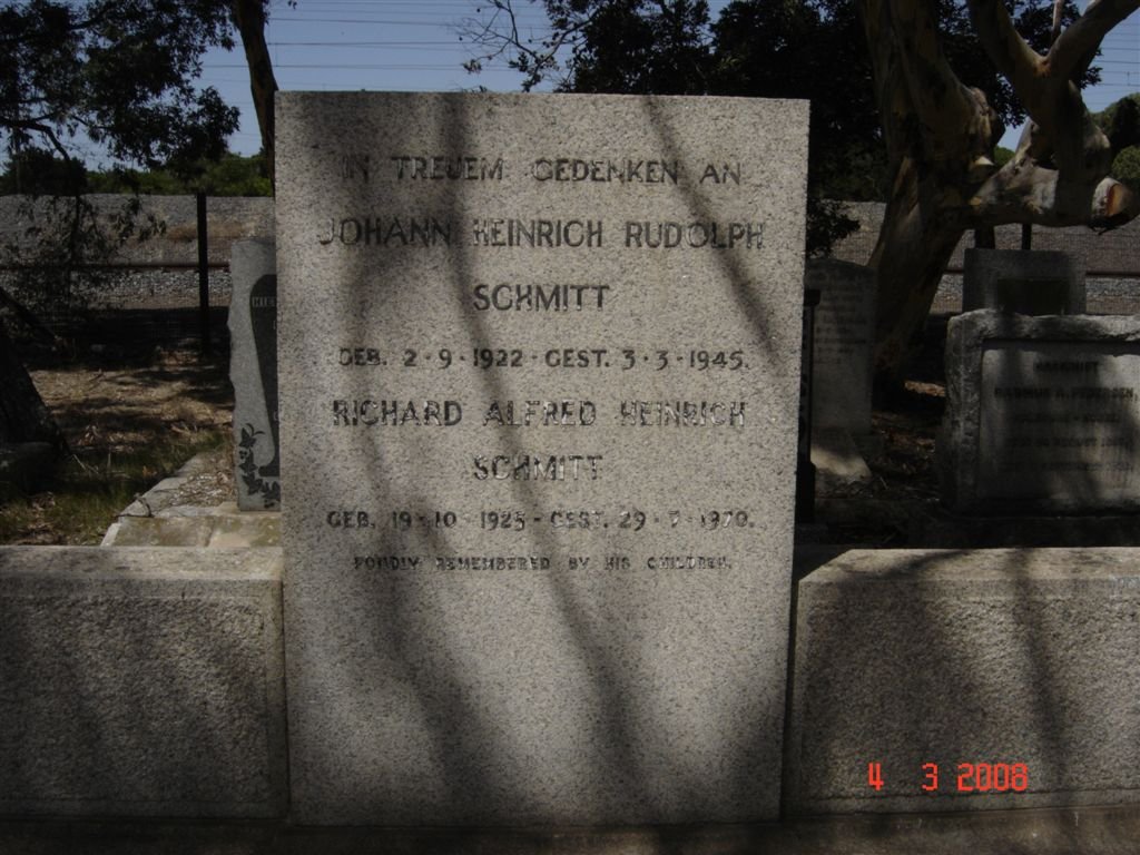 SCHMITT Johann Heinrich Rudolph 1922-1945 :: SCHMITT Richard Alfred Heinrich 1925-1970