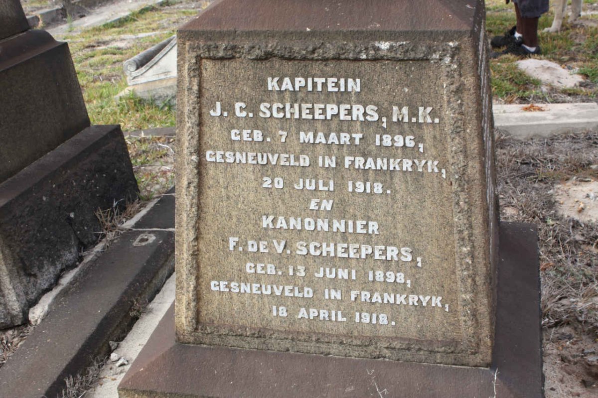 SCHEEPERS J.C. 1896-1918 :: SCHEEPERS F. de V. 1898-1918