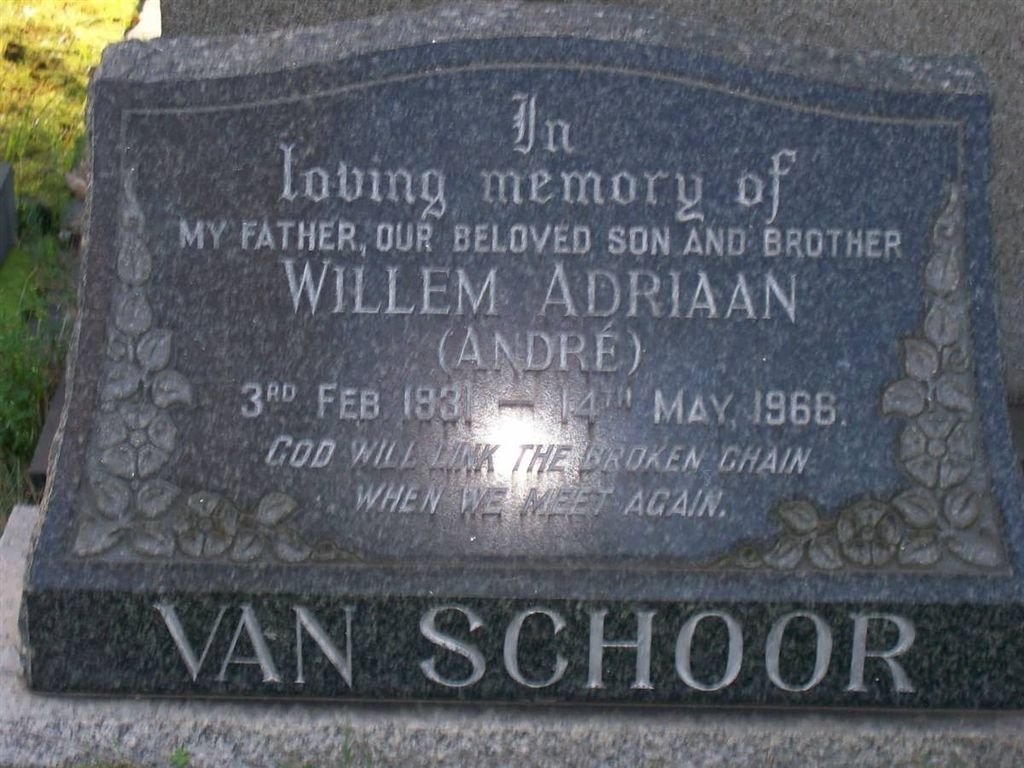 SCHOOR Willem Adriaan, van 1931-1966