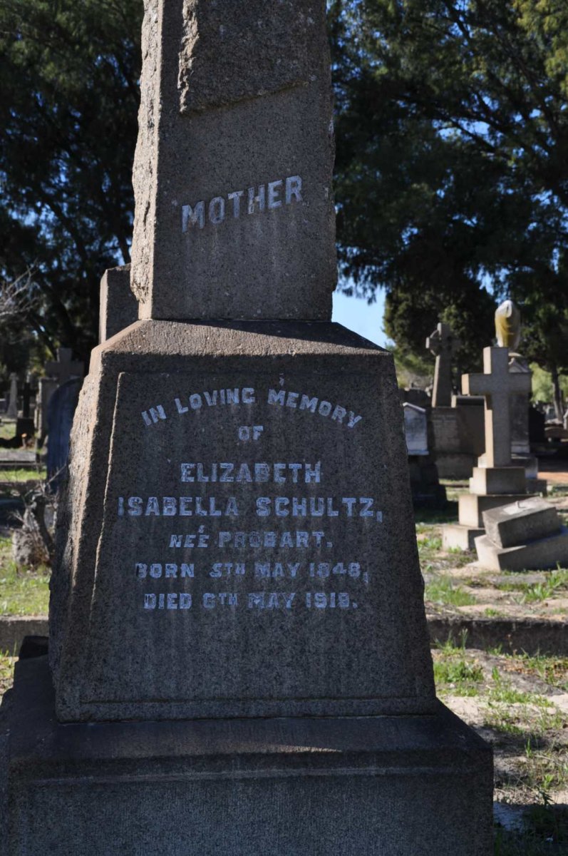 SCHULTZ Isabella nee PROBART 1848-1919