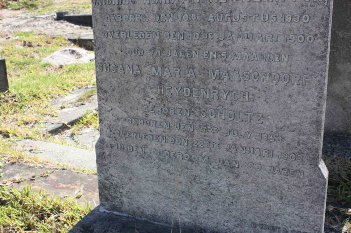 HEYDENRYCH Susana Maria Maasdorp nee SCHOLTZ 1853-1903