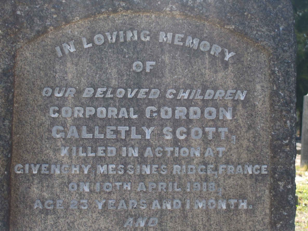 SCOTT Gordon Galletly -1918