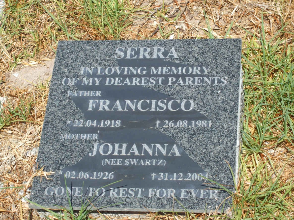 SERRA Francisco 1918-1981 &amp; Johanna SWARTZ 1926-2004