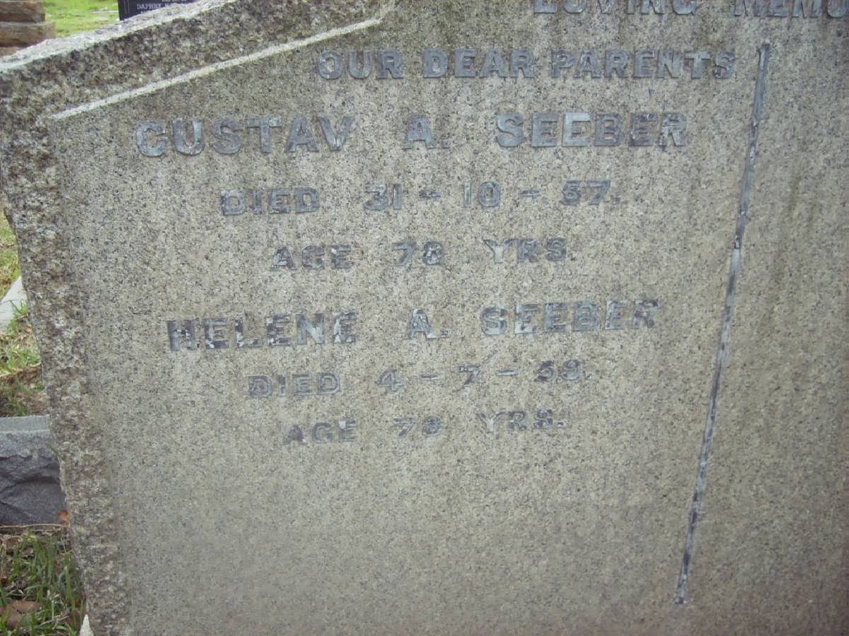 SEEBER Gustav A. -1957 &amp; Helene A. -1958