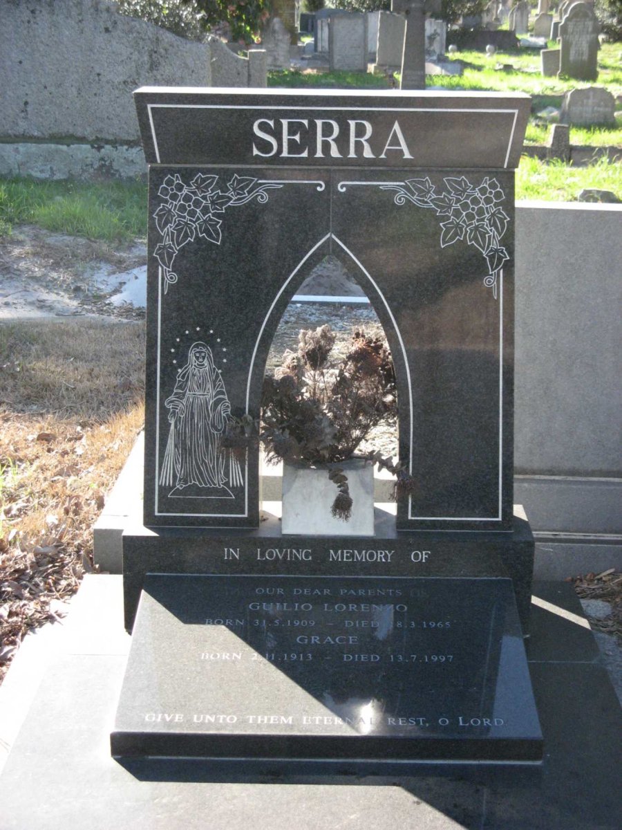 SERRA Guilio Lorenzo 1909-1965 &amp; Grace 1913-1997