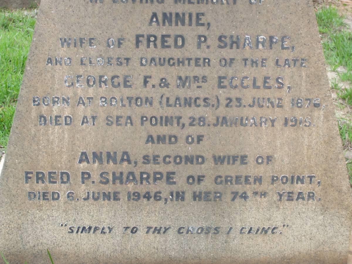 SHARPE Annie nee ECCLES 1876-1915 :: SHARPE Anna -1946
