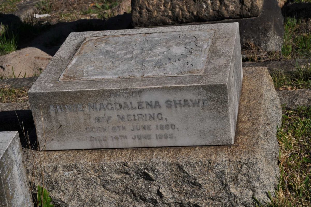SHAW Annie Magdalena nee MEIRING 1860-1955