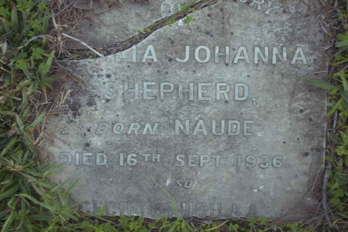 SHEPHERD Cecilia Johanna nee NAUDE -1936 :: SHEPHERD Cecily Lucilla -1945