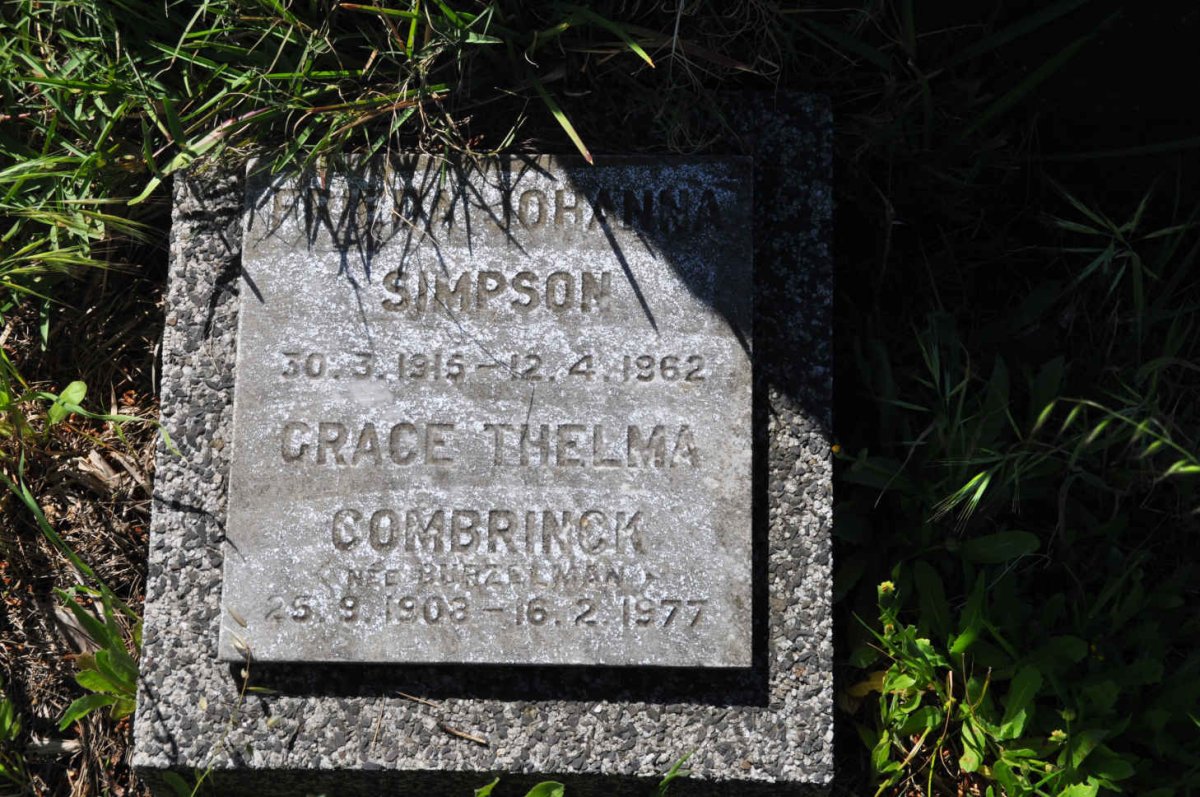 SIMPSON Frieda Johanna 1915-1962 :: COMBRINCK Grace Thelma nee BURZELMAN 1903-1977
