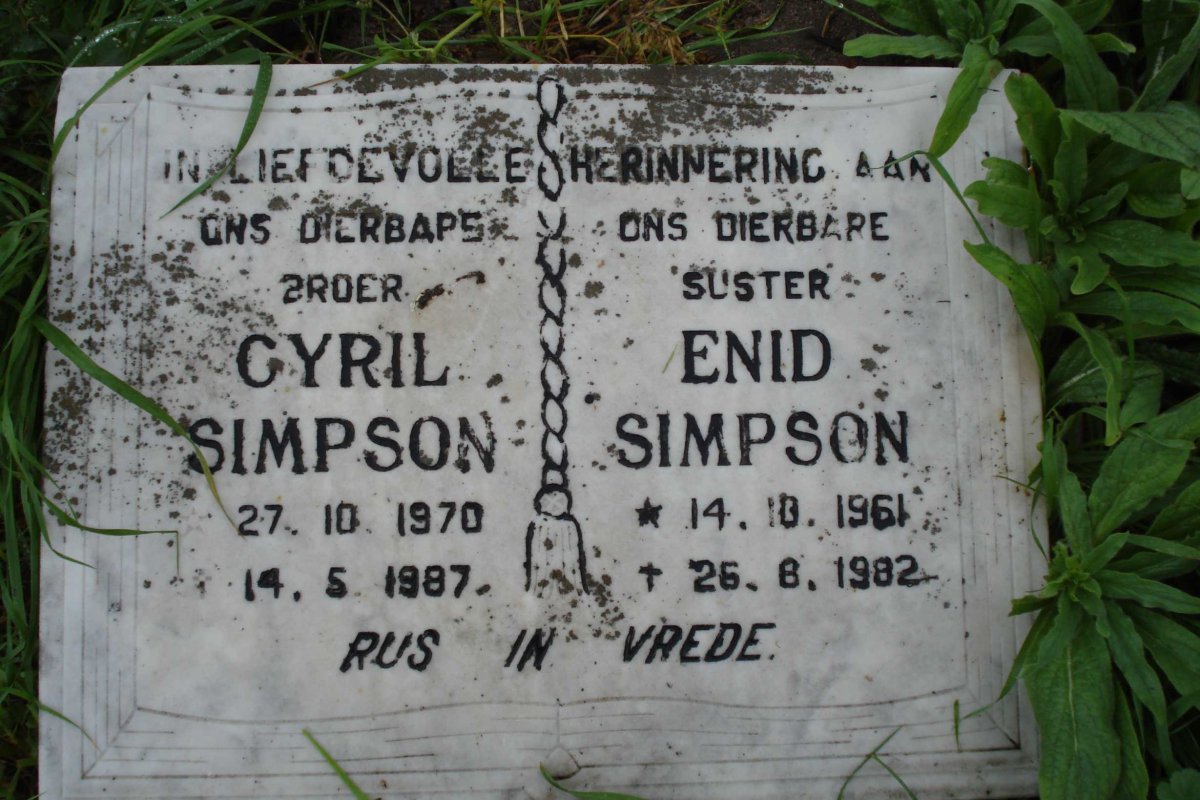 SIMPSON Enid 1961-1982 :: SIMPSON Cyril 1970-1987