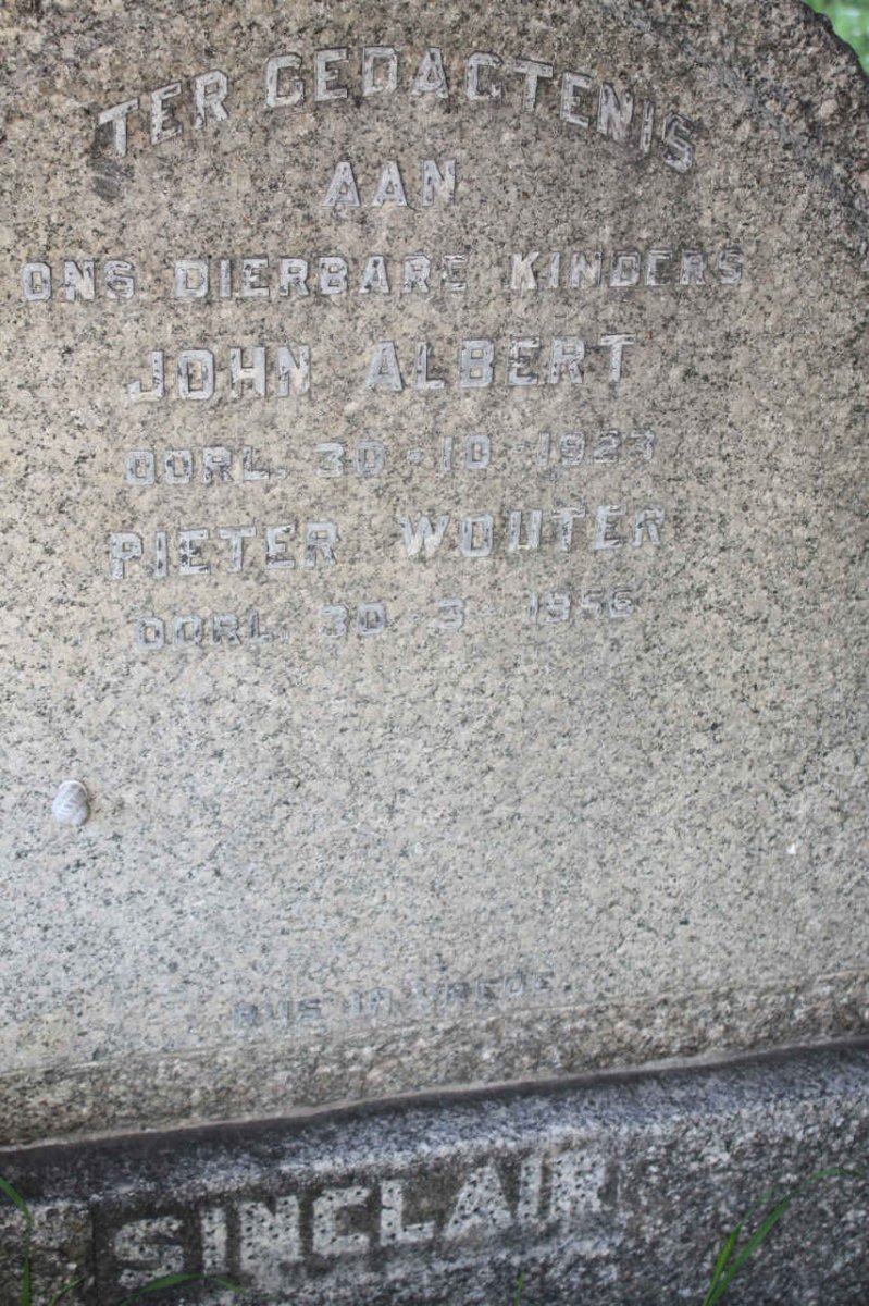 SINCLAIR John Albert -1923 :: SINCLAIR Pieter Wouter -1956