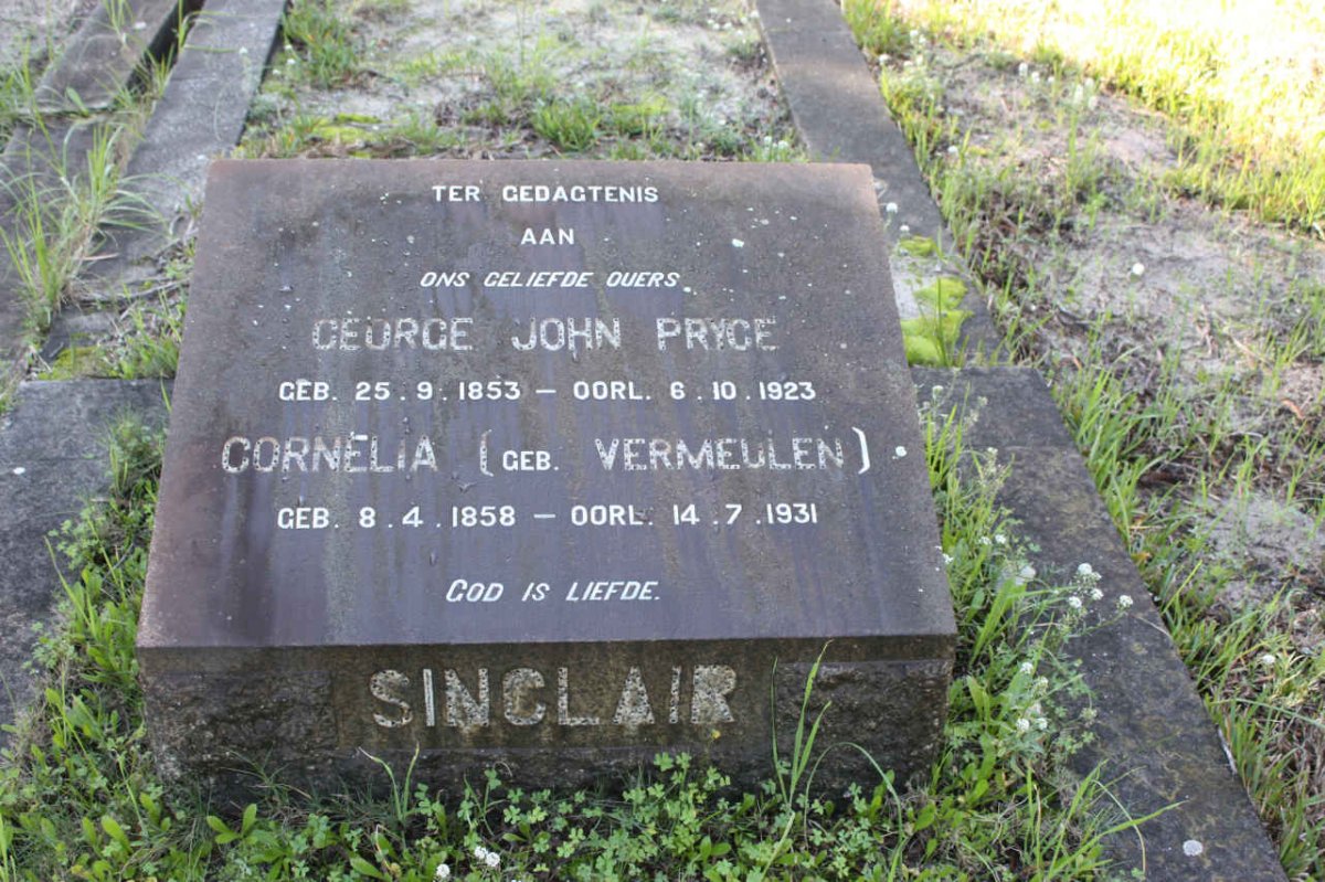 SINCLAIR George John Pryce 1853-1923 &amp; Cornelia VERMEULEN 1858-1931