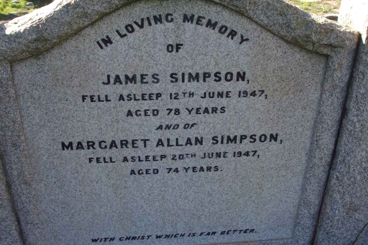 SIMPSON James -1947 &amp; Margaret Allen -1947