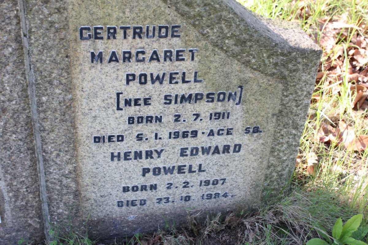 POWELL Henry Edward 1907-1984 &amp; Gertrude Margaret SIMPSON 1911-1969