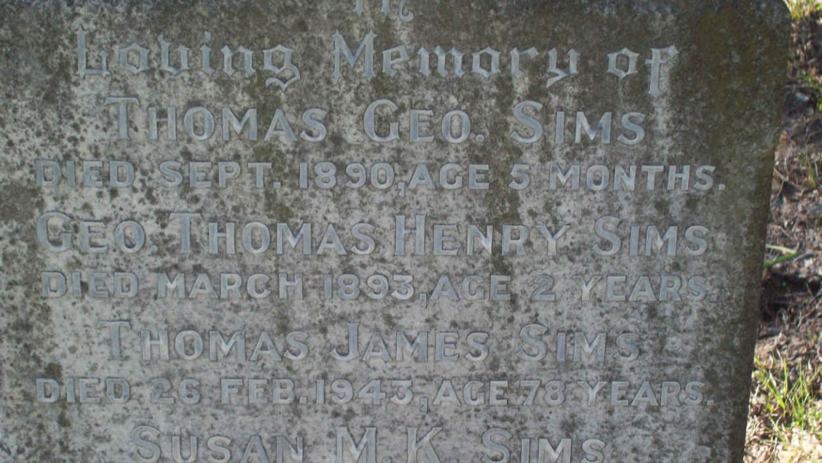 SIMS Thomas George -1890 :: SIMS Thomas Henry -1893 :: SIMS Thomas James -1943
