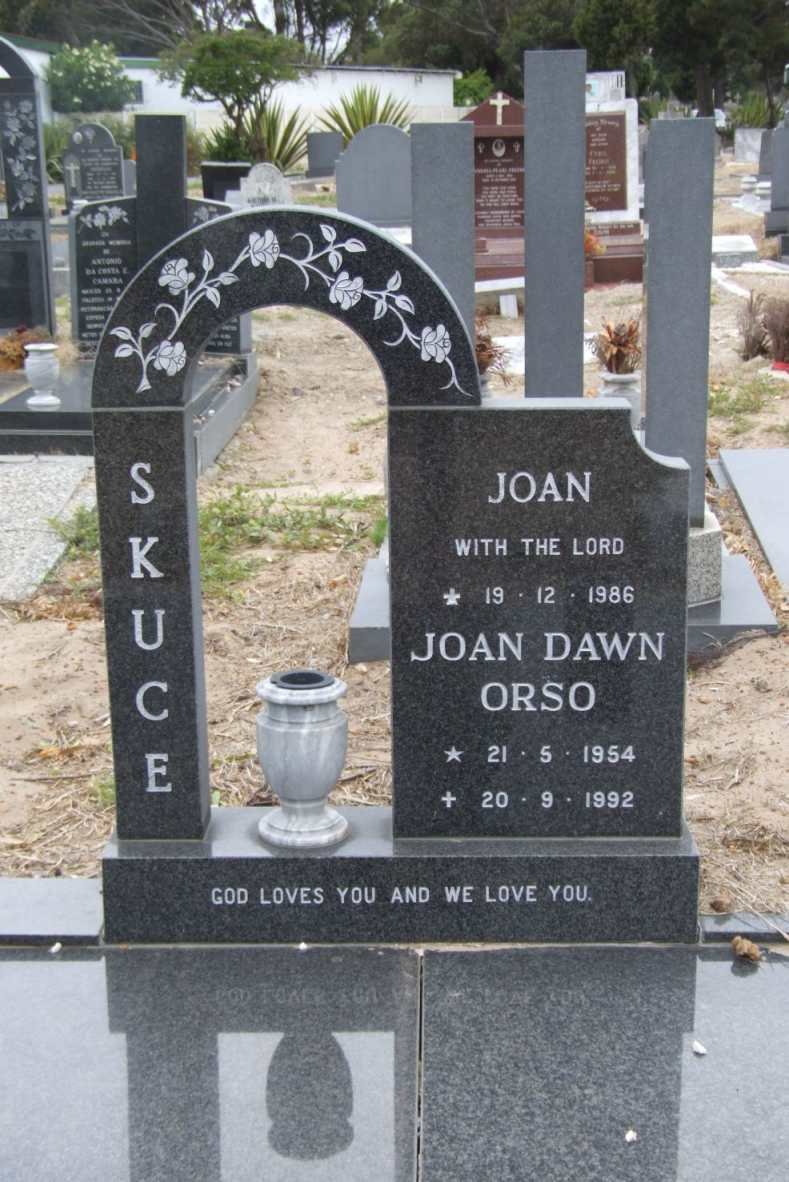 SKUCE Joan -1986 :: ORSO Joan Dawn 1954-1992