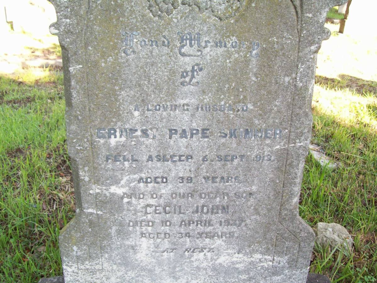 SKINNER Ernest Pape -1913 :: SKINNER Cecil John -1927