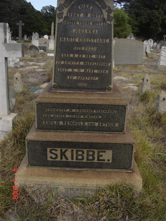 SKIBBE Johanna Marie Christiane nee VOSS 1857-1924