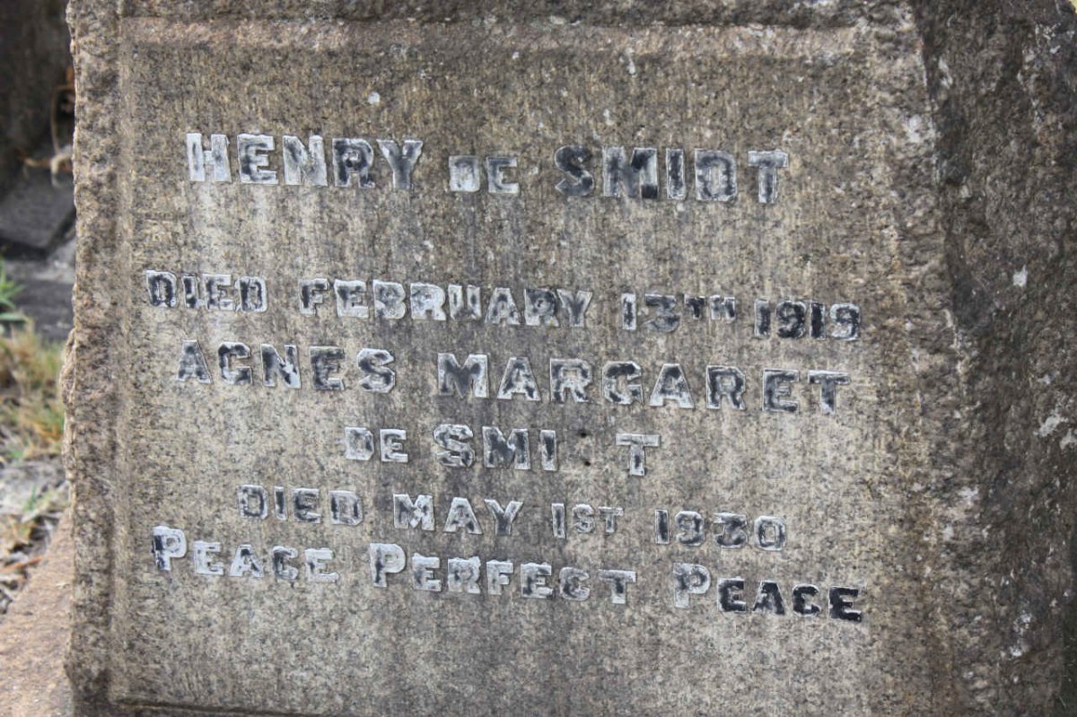 SMIDT Henry, de -1919 &amp; Agnes Margaret  -1930