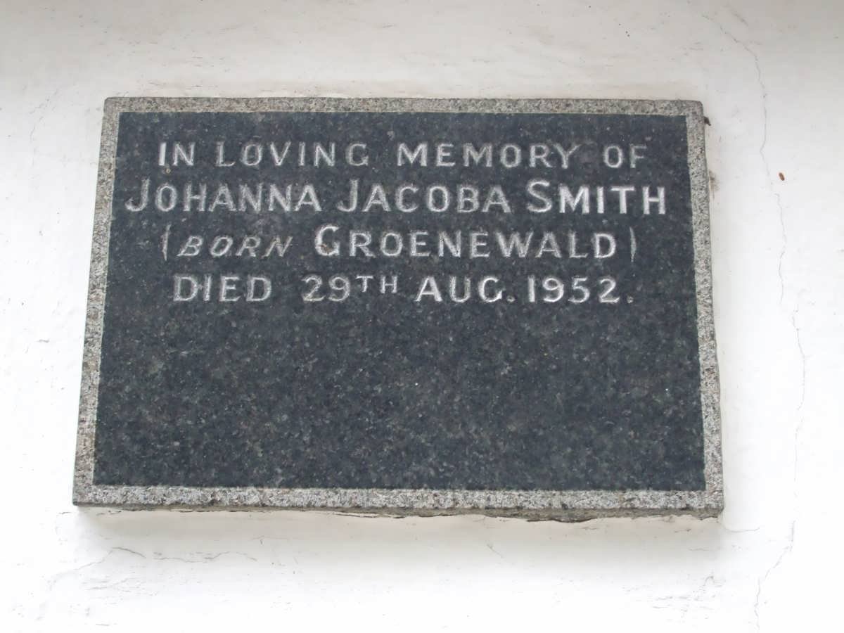 SMITH Johanna Jacoba nee GROENEWALD -1952