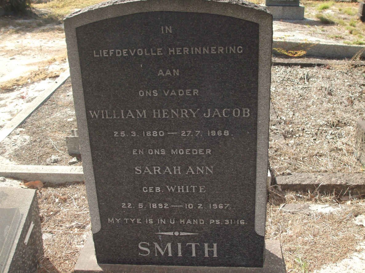 SMITH William Henry Jacob 1880-1968 &amp; Sarah Ann WHITE 1892-1967