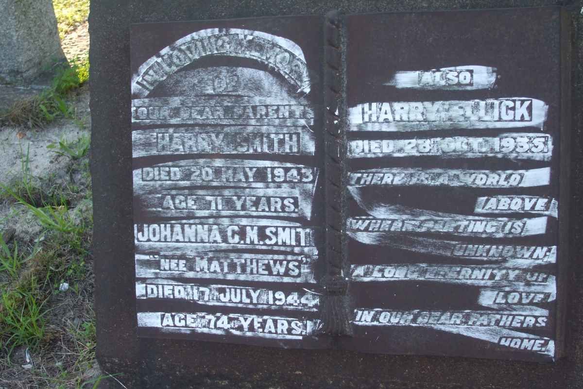 SMITH Harry  -1943 &amp; Johanna G.M. MATTHEWS  -1944 :: ELLICK Harry- 1935